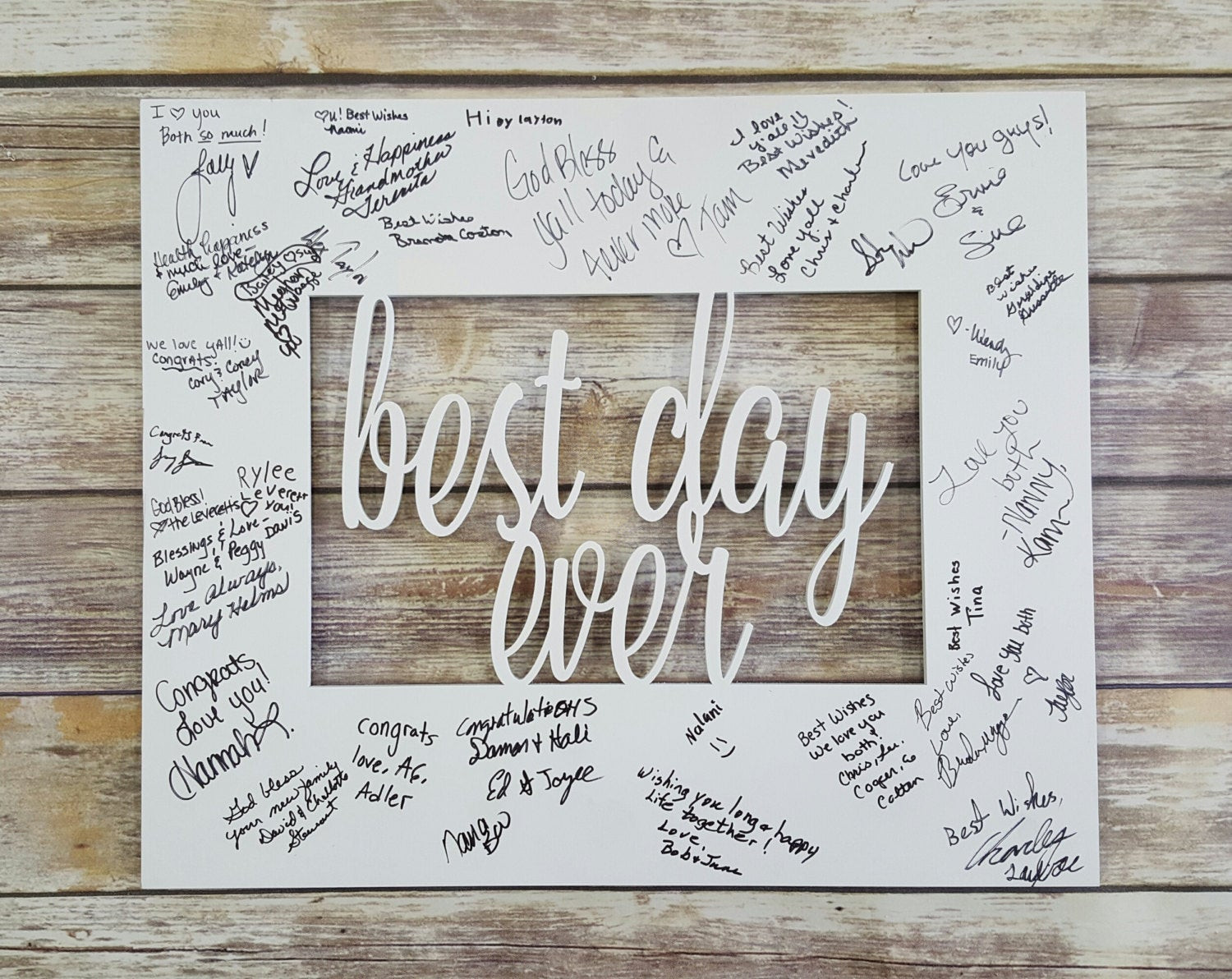 Best Wedding Guest Book
 Best Day Ever Wedding Guest Book Painted Wooden Sign