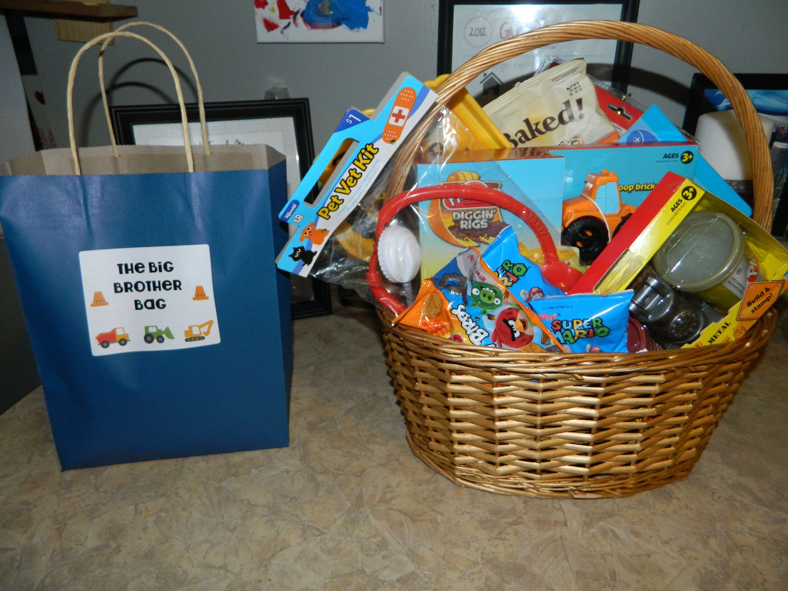 Big Brother Gift Ideas From Baby
 Big Brother t basket Made a basket for my 3 year old