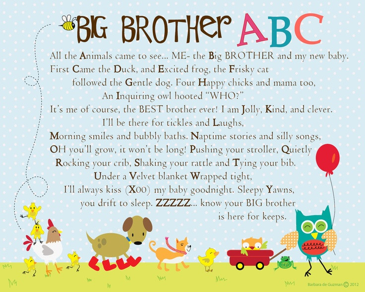 Big Brother Gift Ideas From Baby
 So sweet a great t for a new Big Brother
