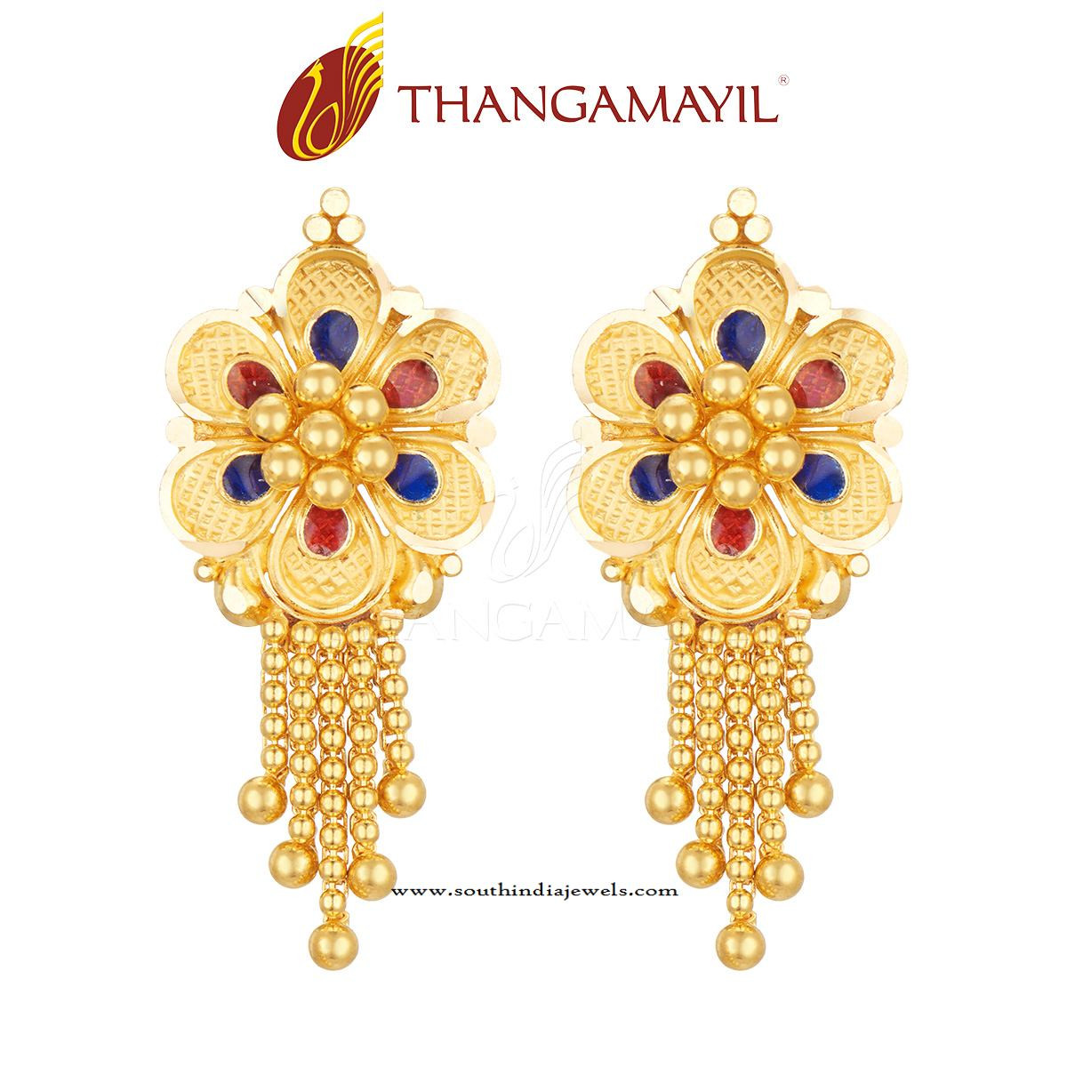 Big Gold Earrings
 Big Gold Earrings Design South India Jewels
