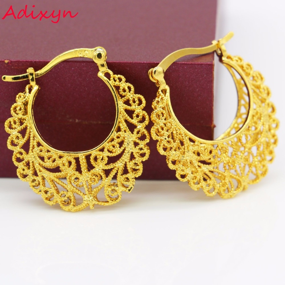 Big Gold Earrings
 Big Size Ethiopian Gold Earrings Gold Color African India
