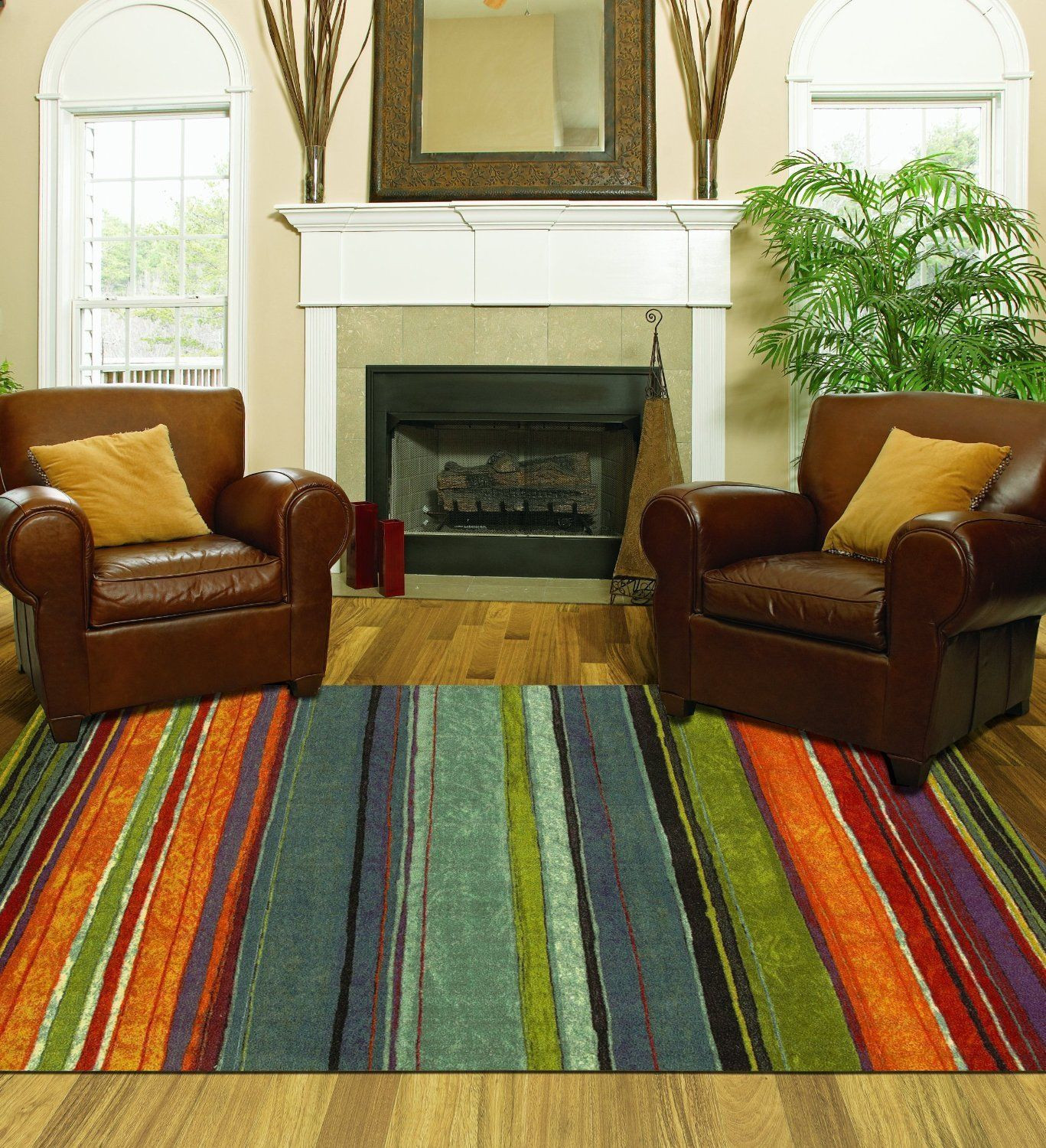Big Living Room Rugs
 Area Rug Colorful 8x10 Living Room Size Carpet Home