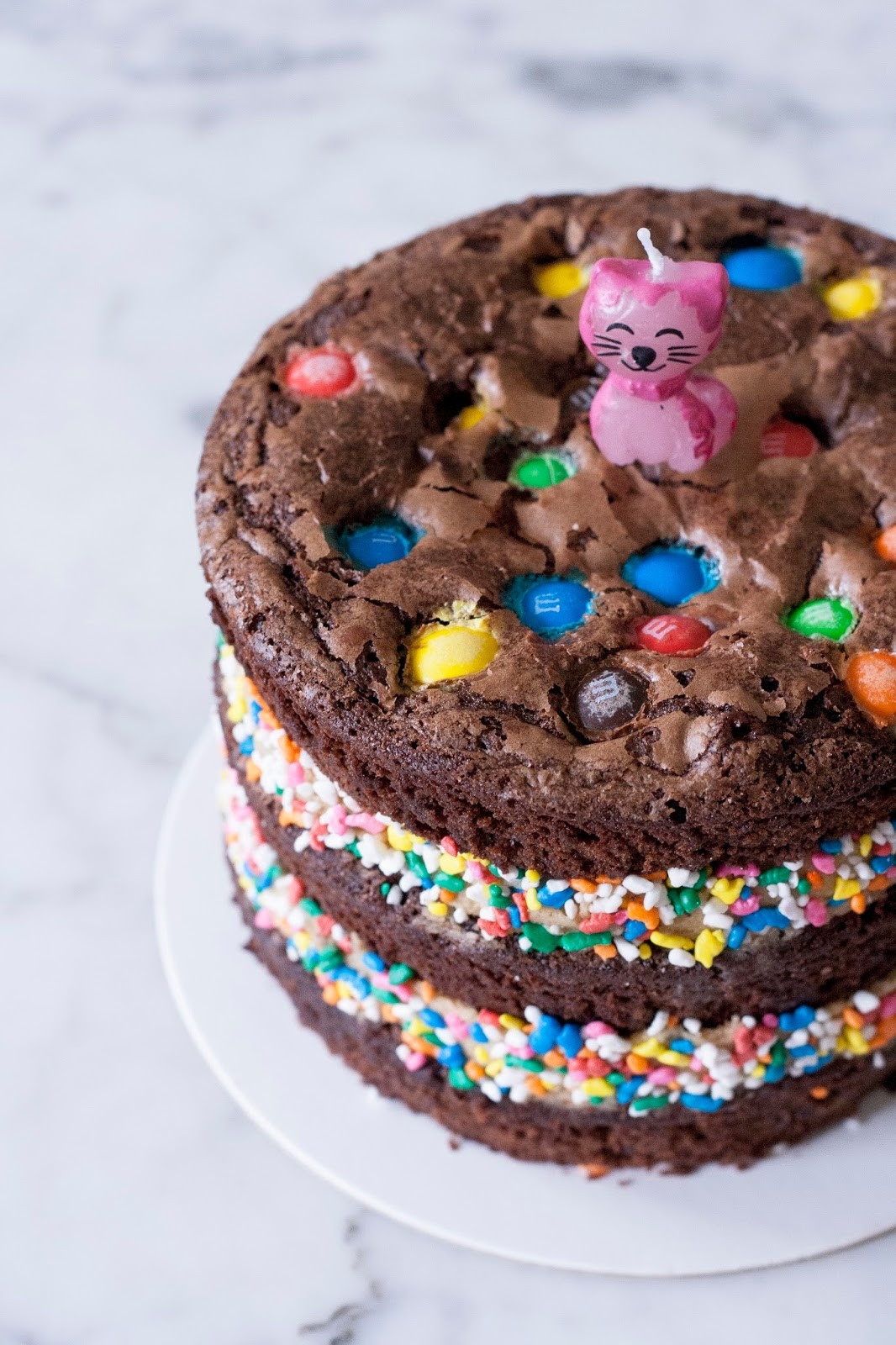 Birthday Cake Brownies
 M&M Chocolate Brownie Birthday Cake