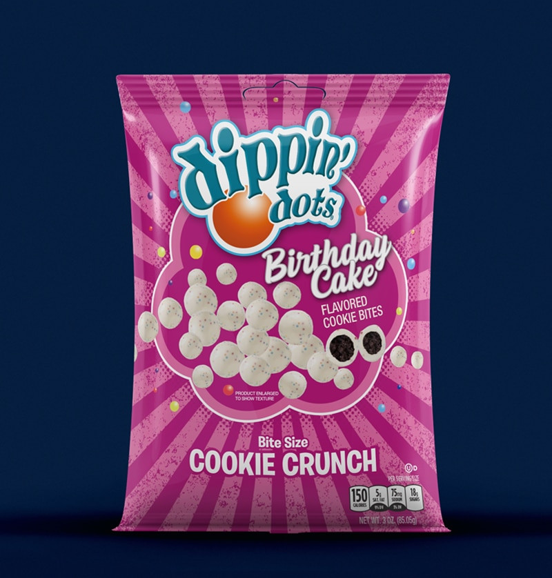 Birthday Cake Dippin Dots
 Dippin Dots Brand Birthday Cake Cookie Bites Sweets and