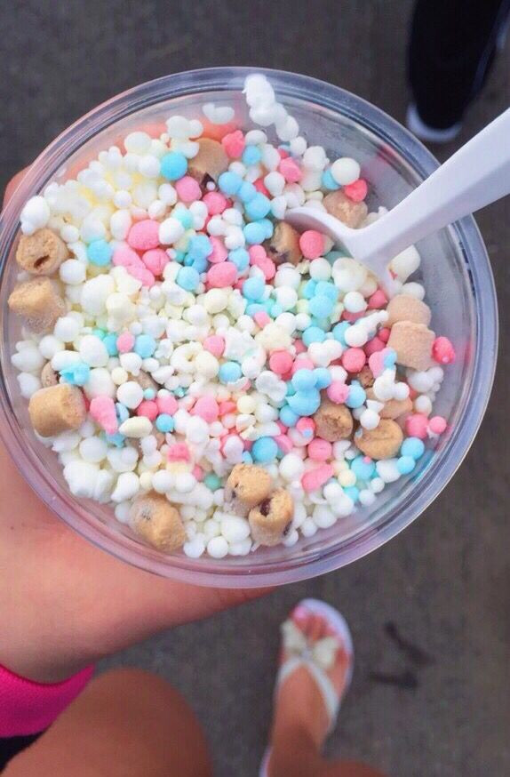 Birthday Cake Dippin Dots
 Cotton candy birthday cake and cookie dough dippin dots
