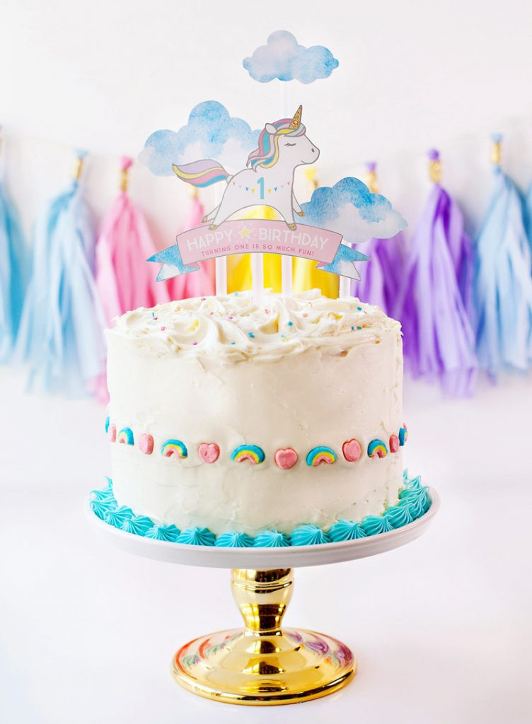Birthday Cake Idea
 Simple & Sweet Unicorn Birthday Party Ideas Hostess