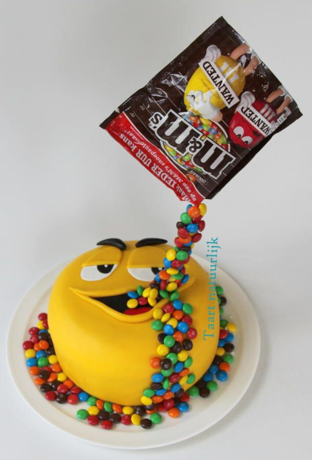 Birthday Cake M&amp;m
 Yellow loves M&M s Cake by Inge ten Cate