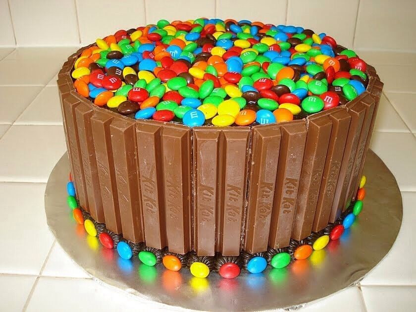 Birthday Cake M&amp;m
 Cool Kit Kat And M&M Cake in 2019