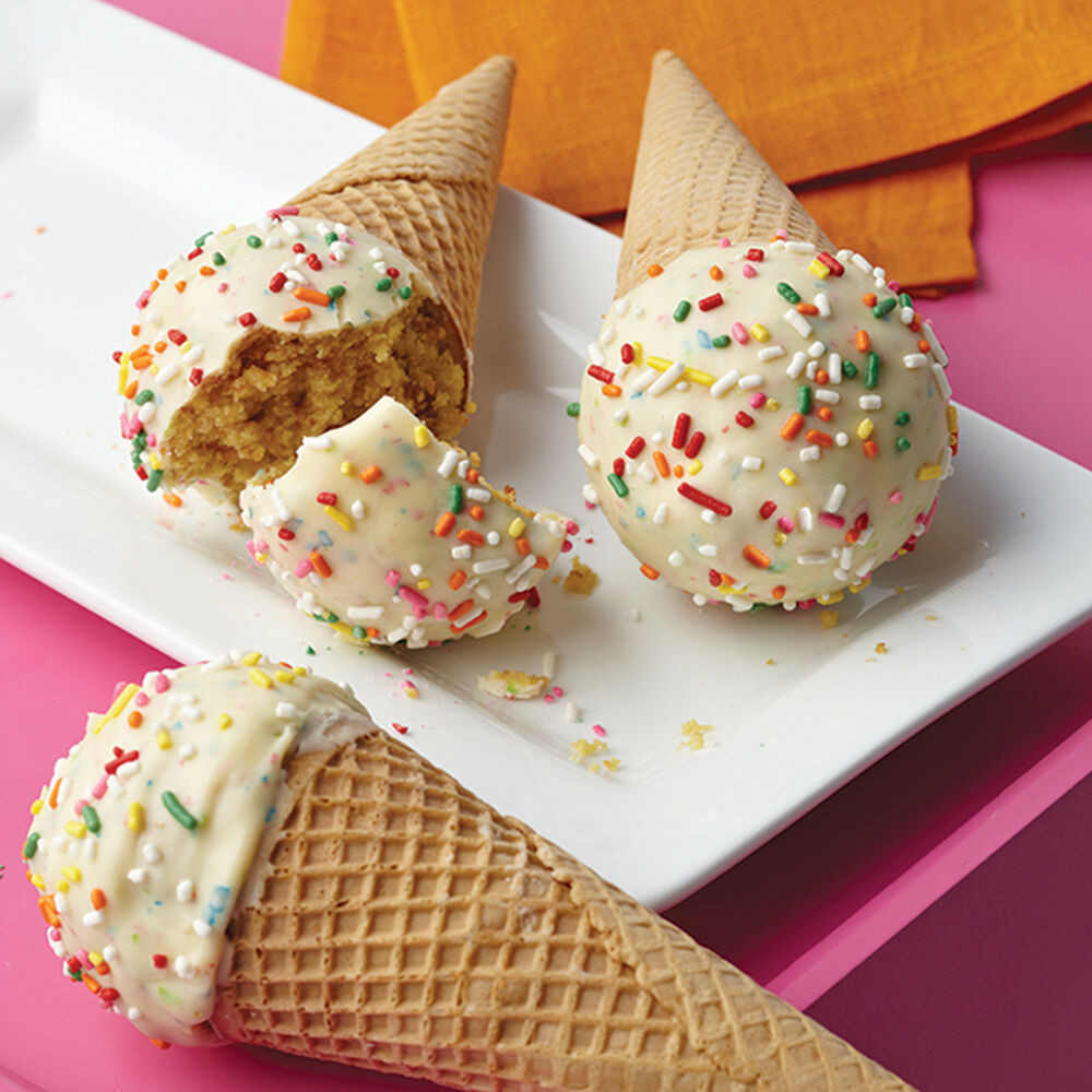 Birthday Cake Pop Recipe
 Birthday Cake Pop Cones Recipe