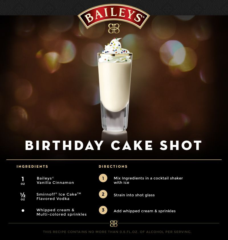 Birthday Cake Shot Recipes
 Baileys US Birthday Cake Shot BVC
