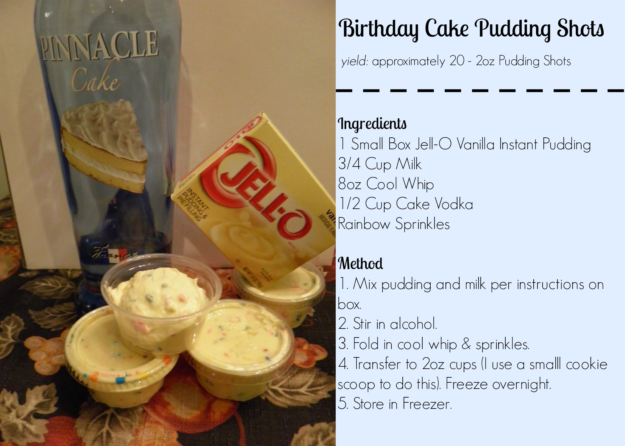 Birthday Cake Shot Recipes
 Birthday Cake Pudding Shots