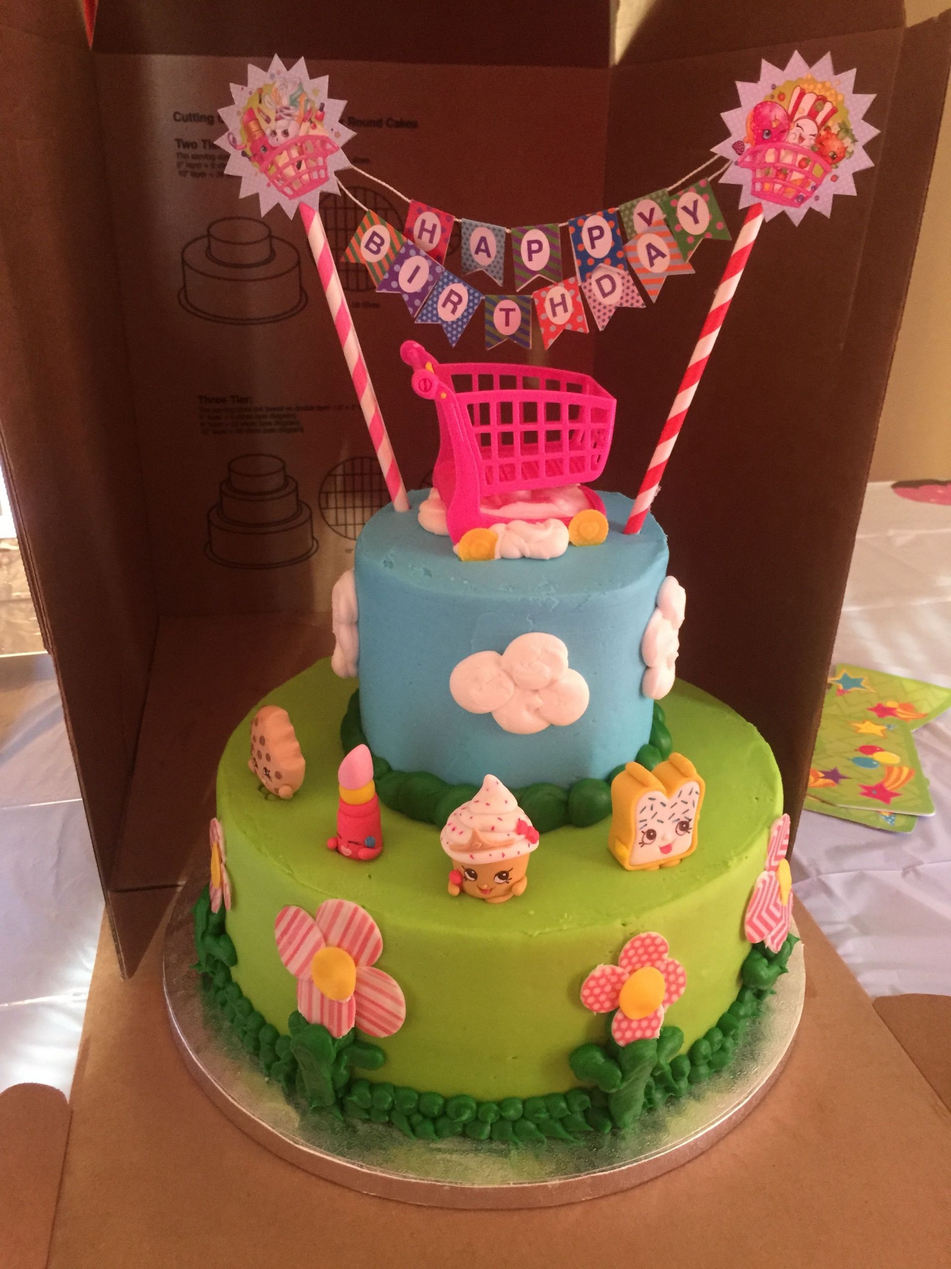 Birthday Cakes At Sams Club
 SAMs Club 2 tier cake with added Shopkins Sams made the