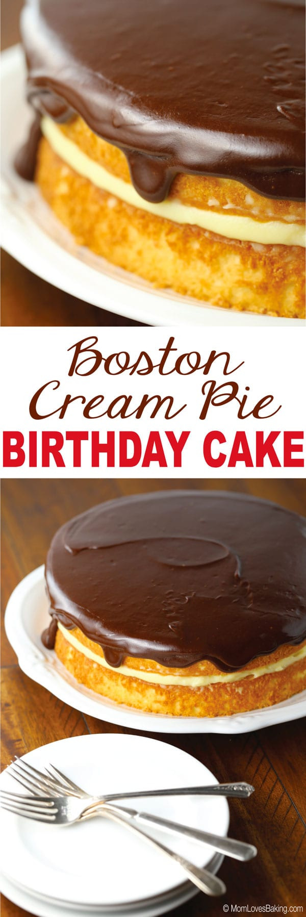 Birthday Cakes Boston
 Boston Cream Pie Birthday Cake Mom Loves Baking