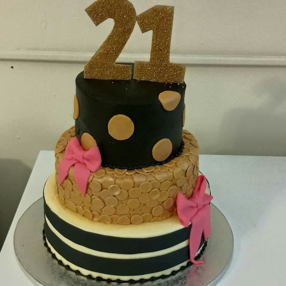 Birthday Cakes Louisville Ky
 Black gold pink sparkle cake Louisville KY