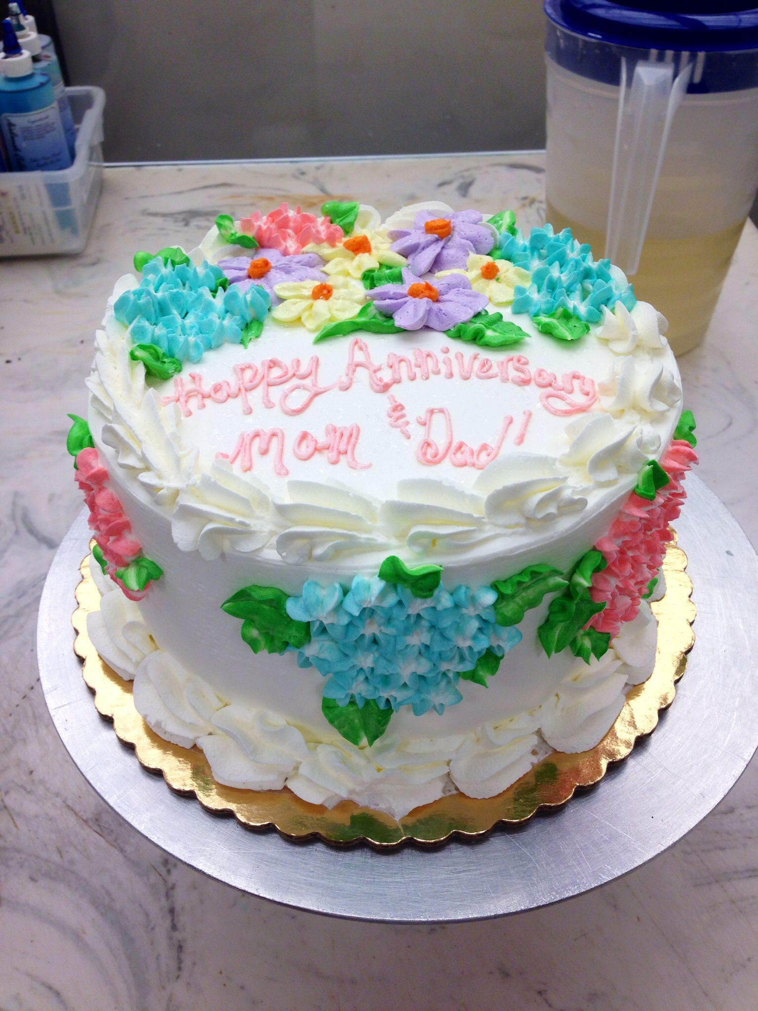 Birthday Cakes Publix
 Publix cake with hydrangeas Sweets Pinterest