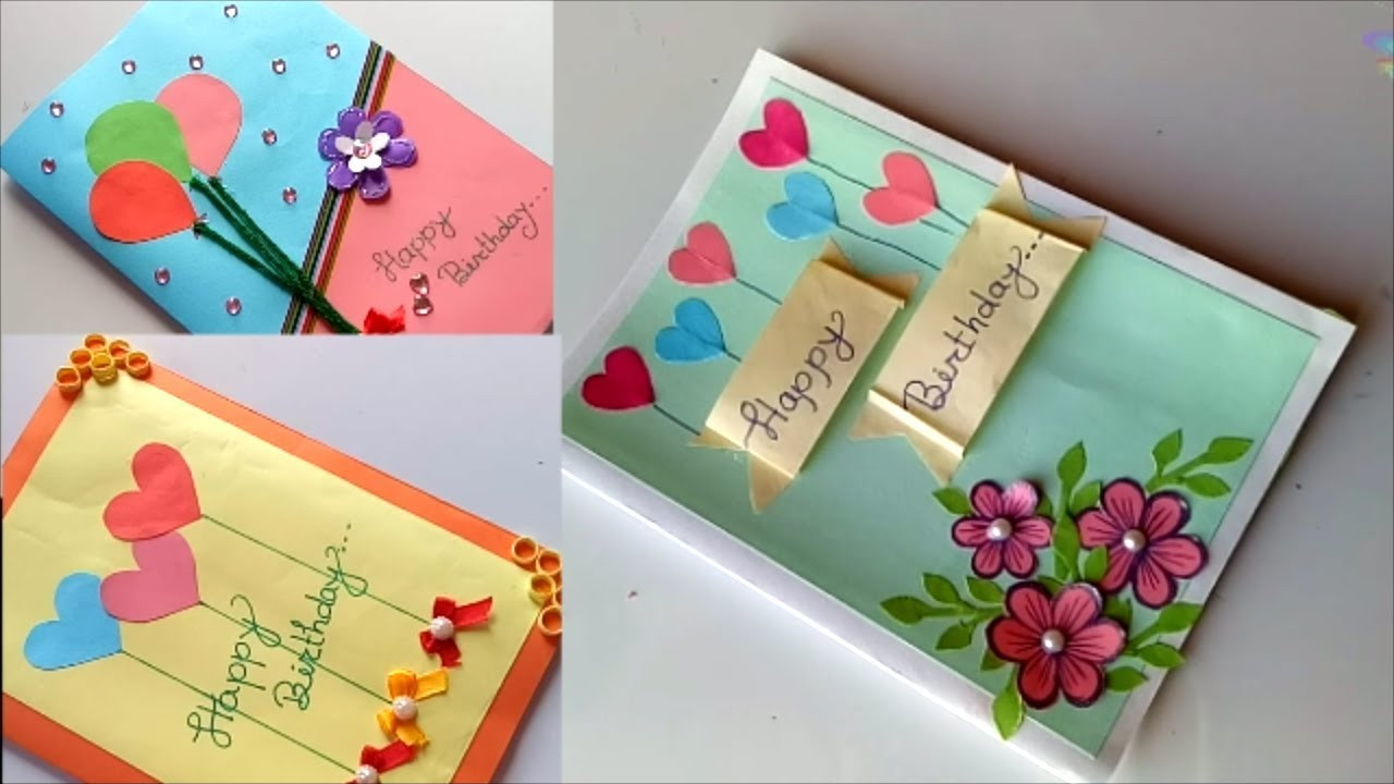 Birthday Card Decorations
 Beautiful Handmade Birthday card idea DIY Greeting Cards