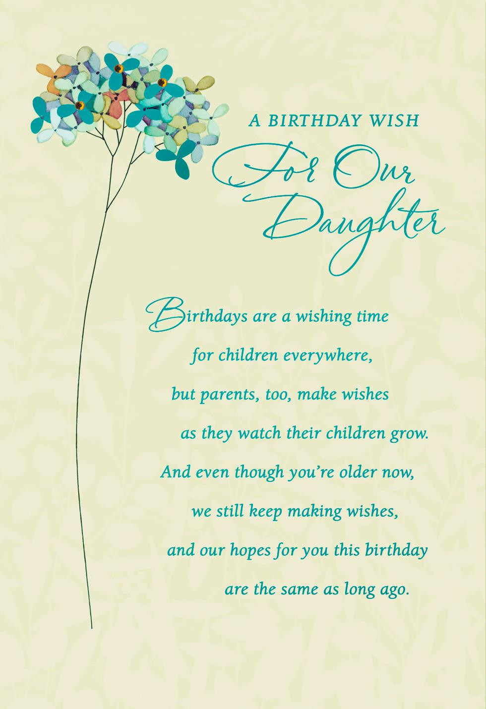 Birthday Card For Daughter
 Wishes for Our Daughter Birthday Card Greeting Cards