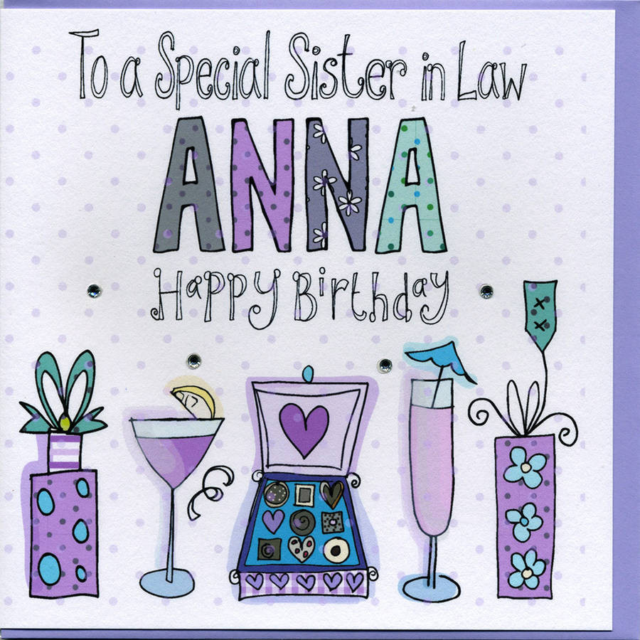 Birthday Card For Sister In Law
 Personalised Sister In Law Birthday Card By Claire Sowden