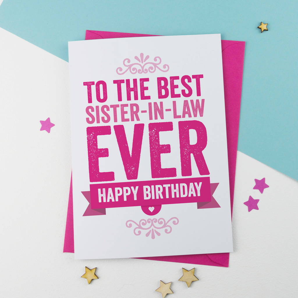 Birthday Card For Sister In Law
 Birthday Card For Sister In Law By A Is For Alphabet