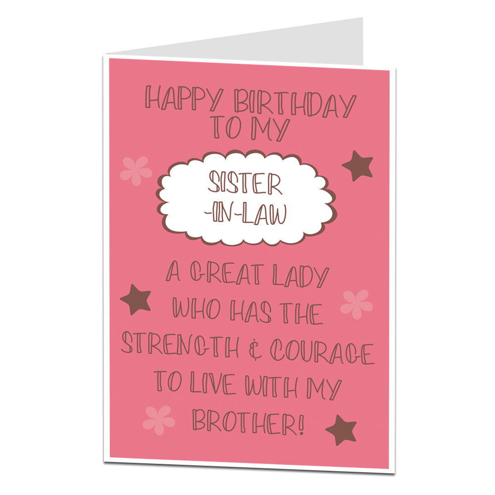 Birthday Card For Sister In Law
 Sister In Law Birthday Cards