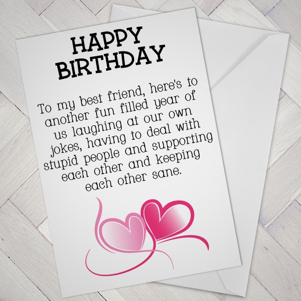 Birthday Cards For Friends Funny
 BEST FRIEND Birthday CARD FRIENDS Funny Mate Female Girl