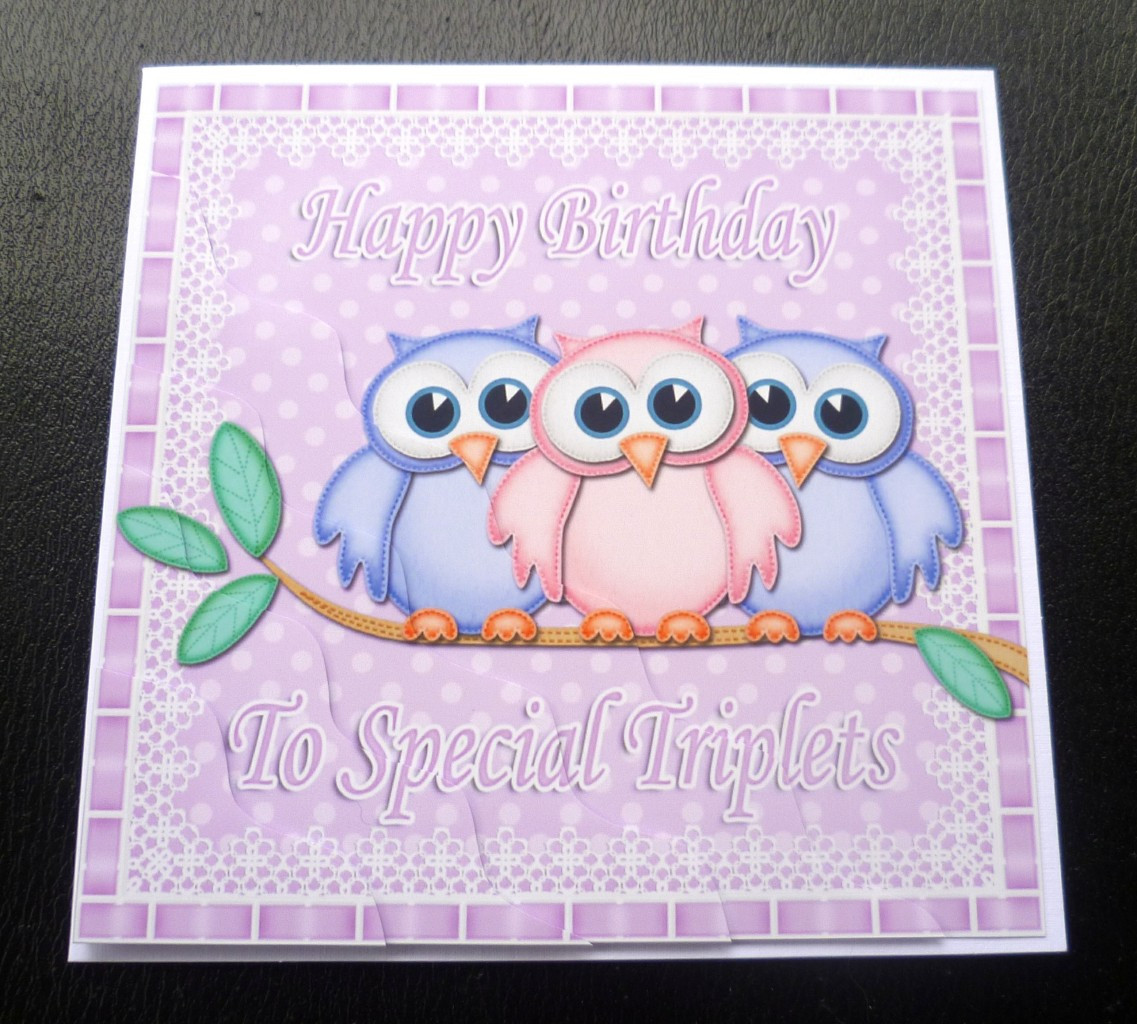 Birthday Cards For Girls
 Special Triplets Owls Birthday Card boys girls 2 boys