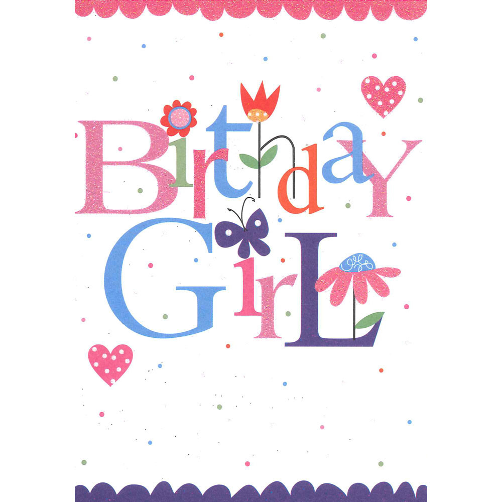 Birthday Cards For Girls
 Paper Place White Birthday Girl Card