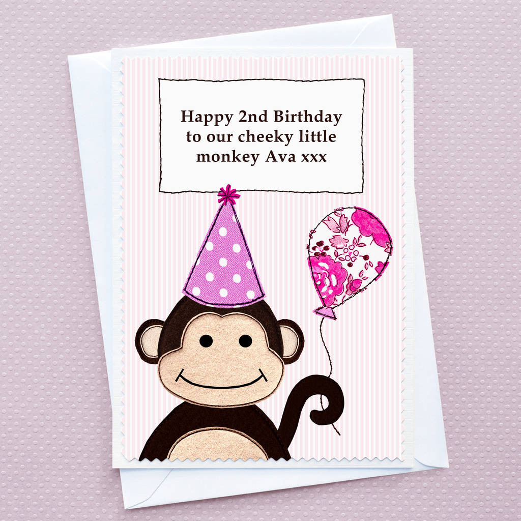 Birthday Cards For Girls
 monkey Personalised Girls Birthday Card By Jenny Arnott
