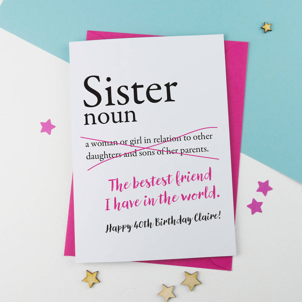 Birthday Cards For Sister Funny
 sister birthday card personalised by a is for alphabet
