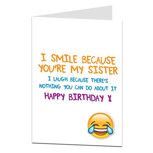 Birthday Cards For Sister Funny
 Funny Sister Birthday Card Amazon