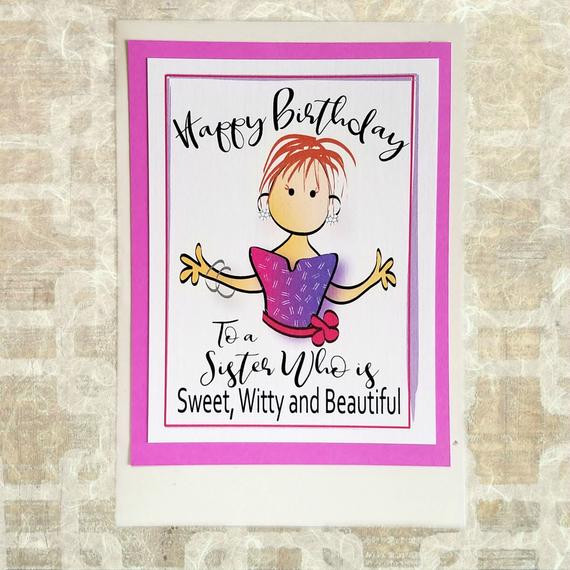Birthday Cards For Sister Funny
 Sister Birthday Card Funny Birthday Card for Sister Snarky