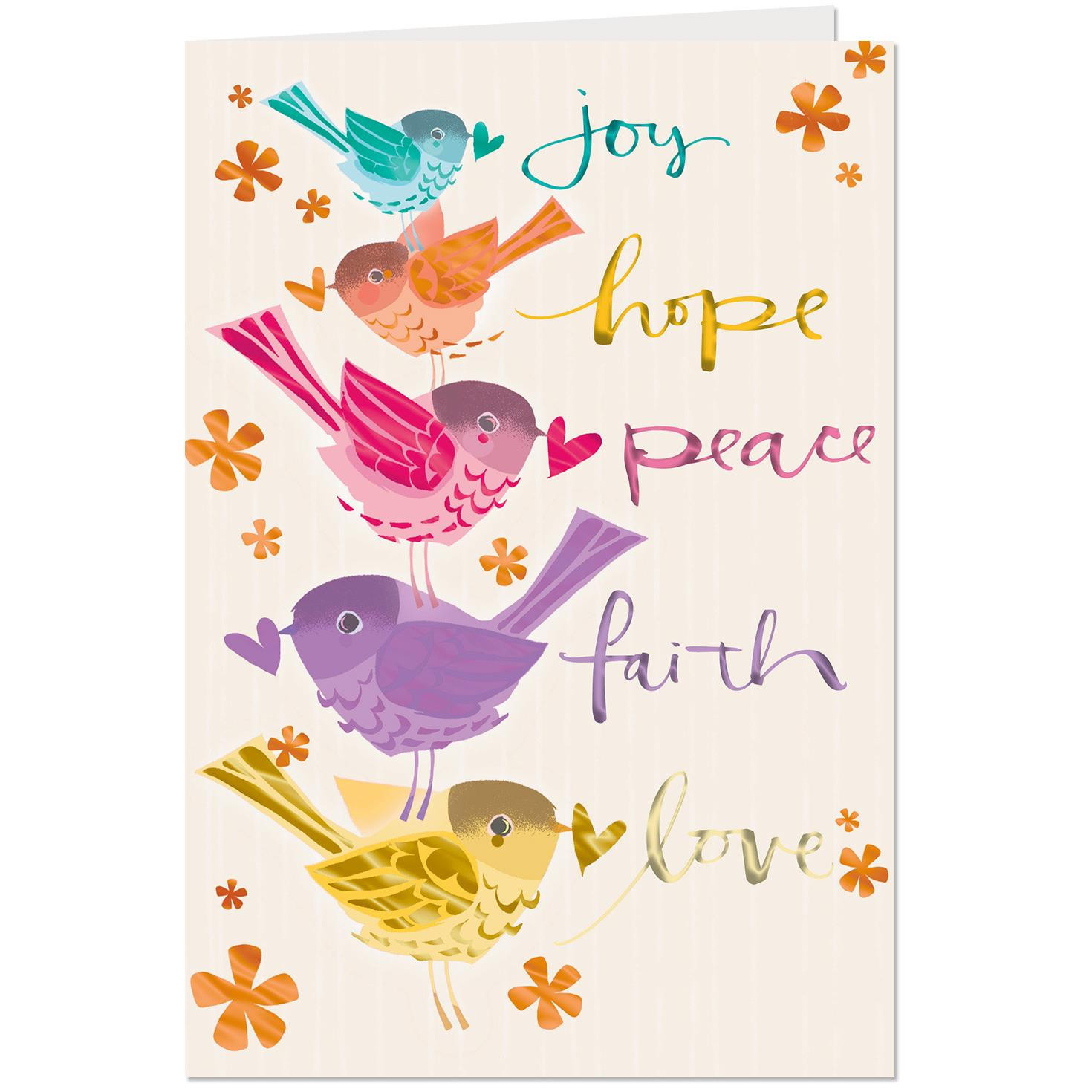 Birthday Cards Pictures
 Joy Hope Peace Religious Birthday Card Greeting Cards