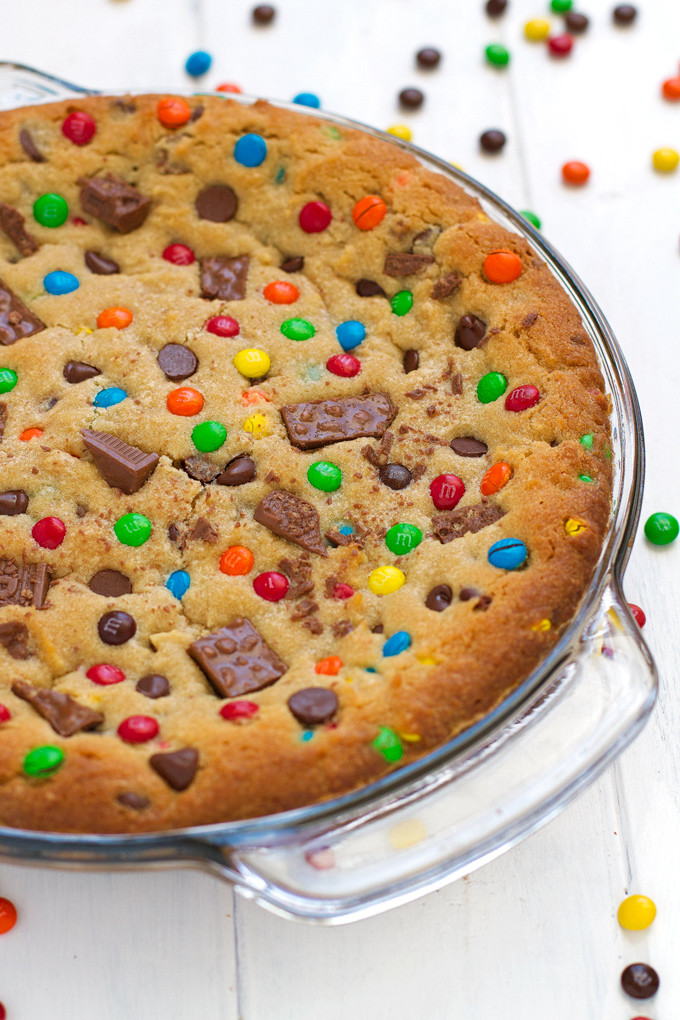 Birthday Cookie Cake Recipe
 Loaded Chewy Chocolate Chip M&M Cookie Cake Recipe