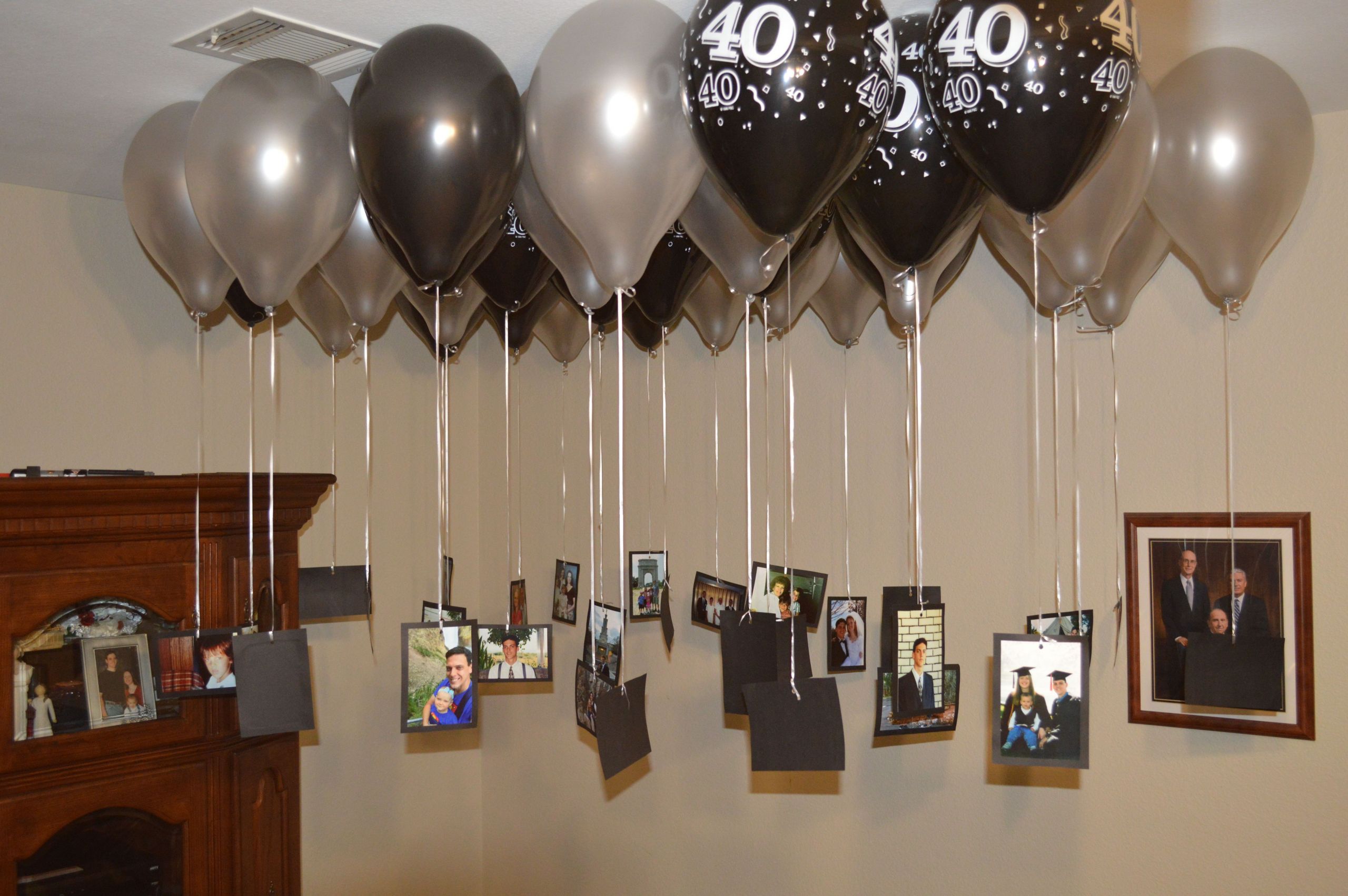 Birthday Decoration Ideas For Husband
 For my husband s 40th birthday I mounted pictures from his