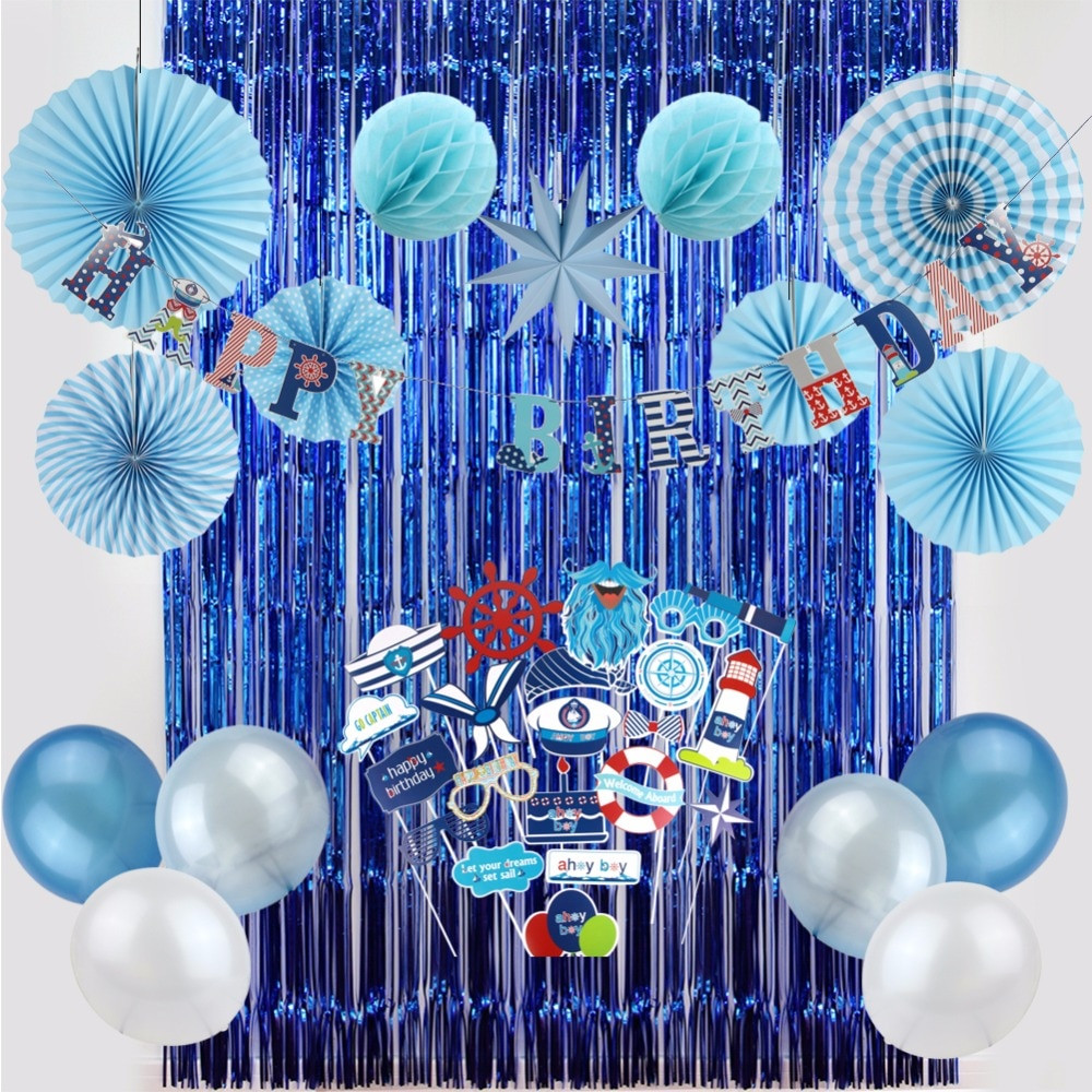 Birthday Decorations For Boy
 Birthday Party Decoration for Kids Boy Party Supplier Navy