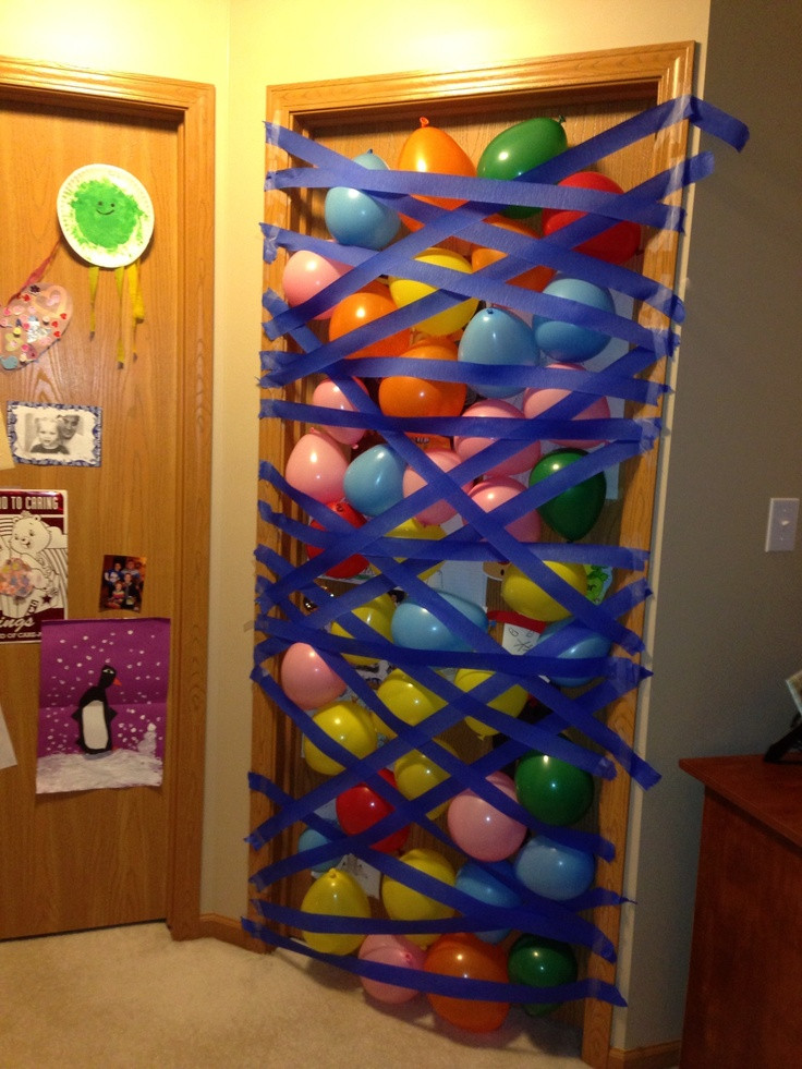 Birthday Door Decorations
 How to Make the Perfect Birthday Balloon Avalanche Wow