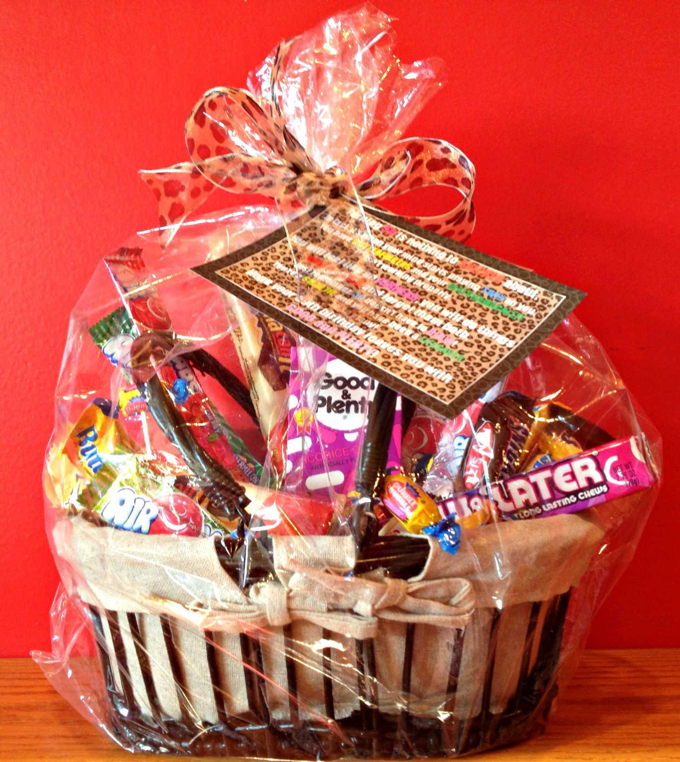 Birthday Gift Basket Ideas
 african desserts 50th Birthday Candy Basket and Poem