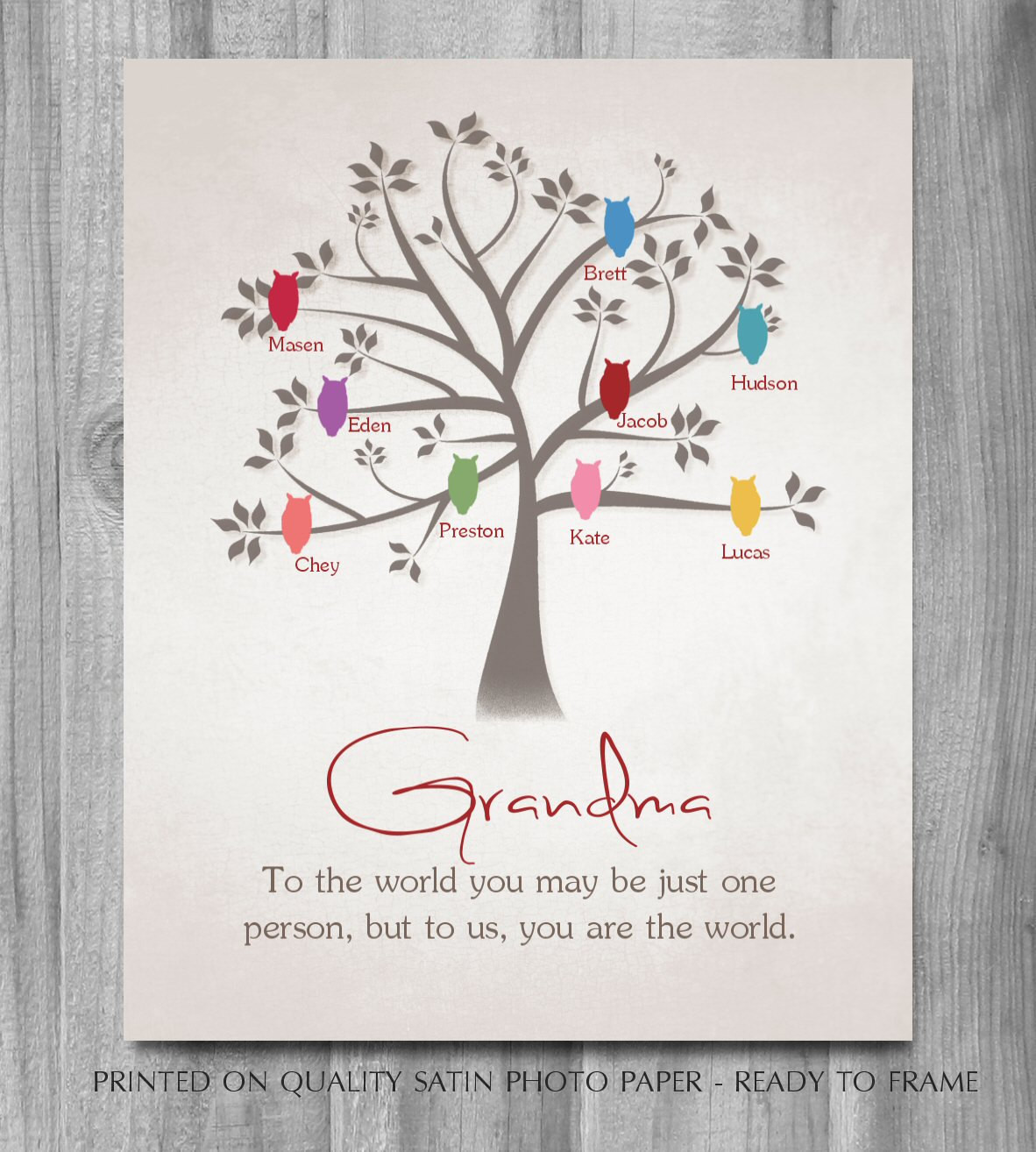 Birthday Gift For Grandma
 GRANDMA Birthday GIFT Owls Grandkids Mothers Day Personalized