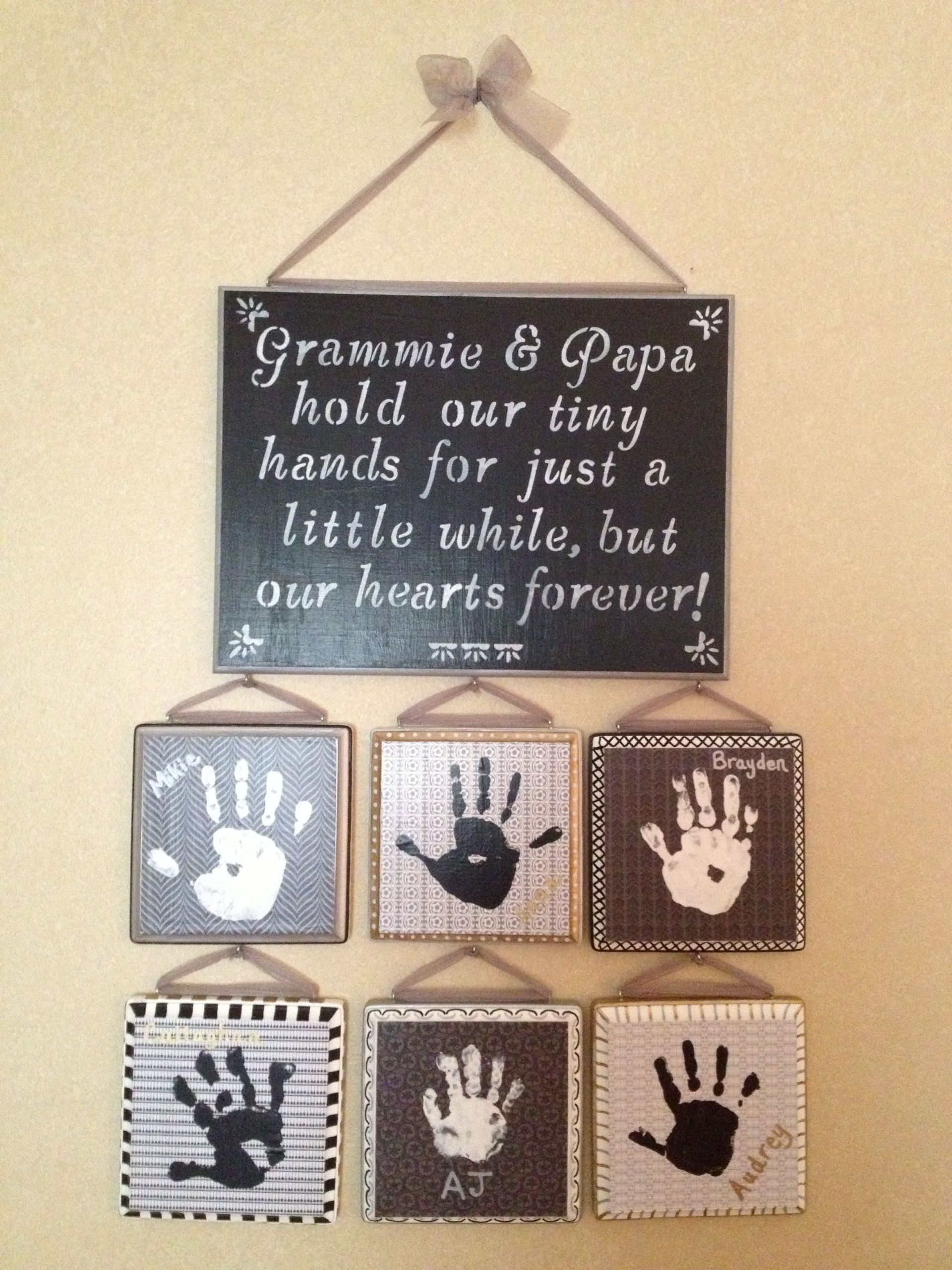 Birthday Gift Ideas For Grandpa From Grandkids
 Great t for grandparents Handprint ideas