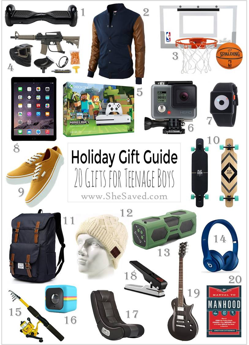 Birthday Gift Ideas For Teenage Guys
 HOLIDAY GIFT GUIDE Gifts for Teen Boys SheSaved