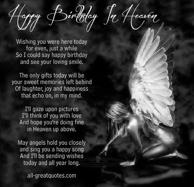 Birthday In Heaven Wishes
 Happy Birthday In Heaven Poem s and