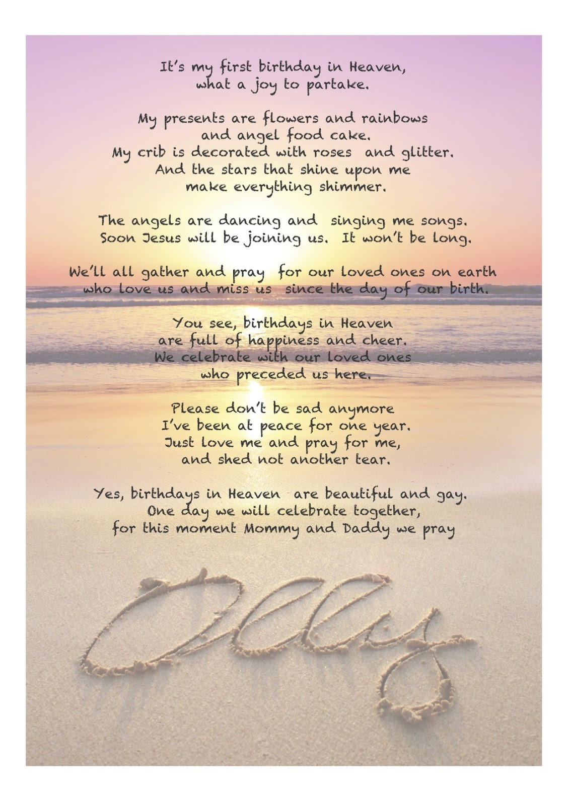 Birthday In Heaven Wishes
 Birthday In Heaven Poems Quotes QuotesGram