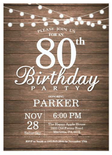 Birthday Invitation Ideas
 80th Birthday Invitations 30 Best Invites for an 80th
