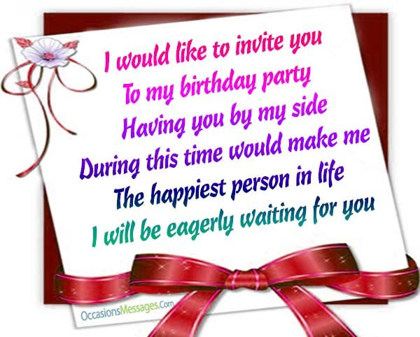 Birthday Invitation Message
 Birthday Invitation Messages Occasions Messages