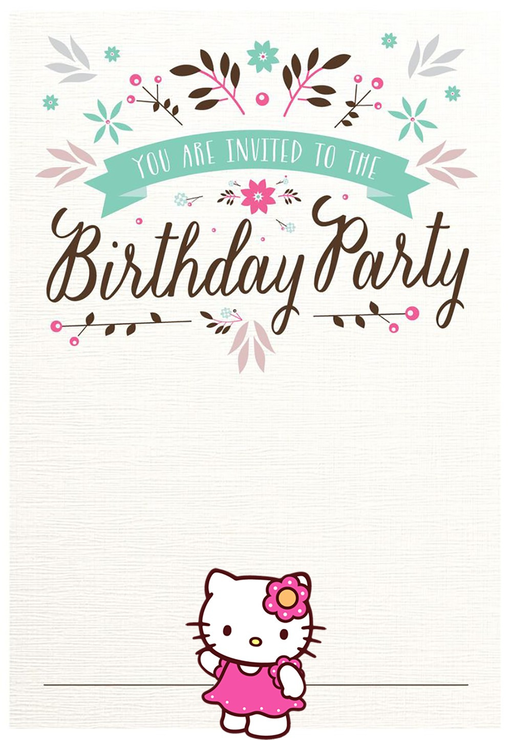 Birthday Invitation Template
 Hello Kitty Free Printable Invitation Templates