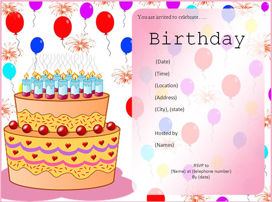 Birthday Invitation Template
 10 Free Birthday Invitation Templates