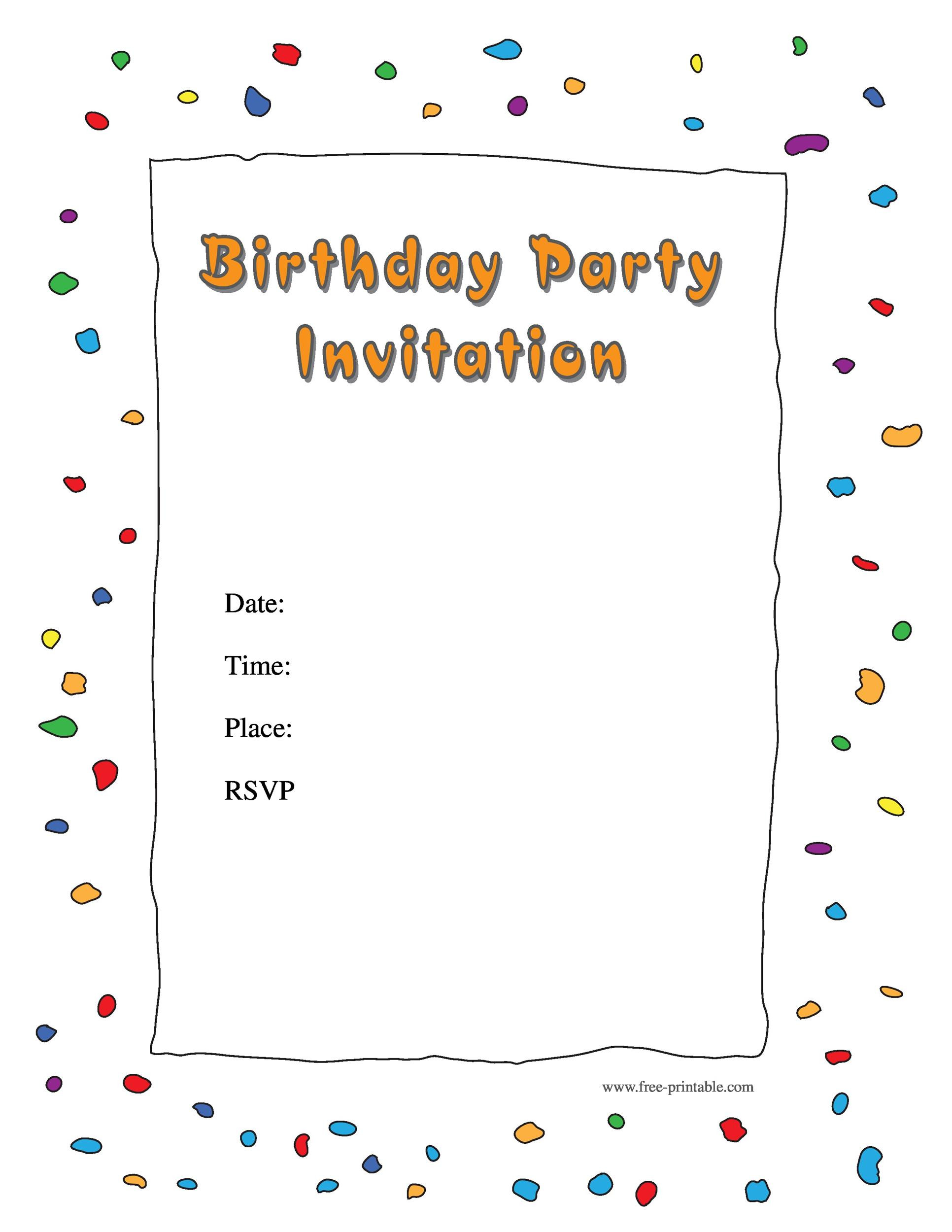 Birthday Invitation Template
 40 Free Birthday Party Invitation Templates TemplateLab