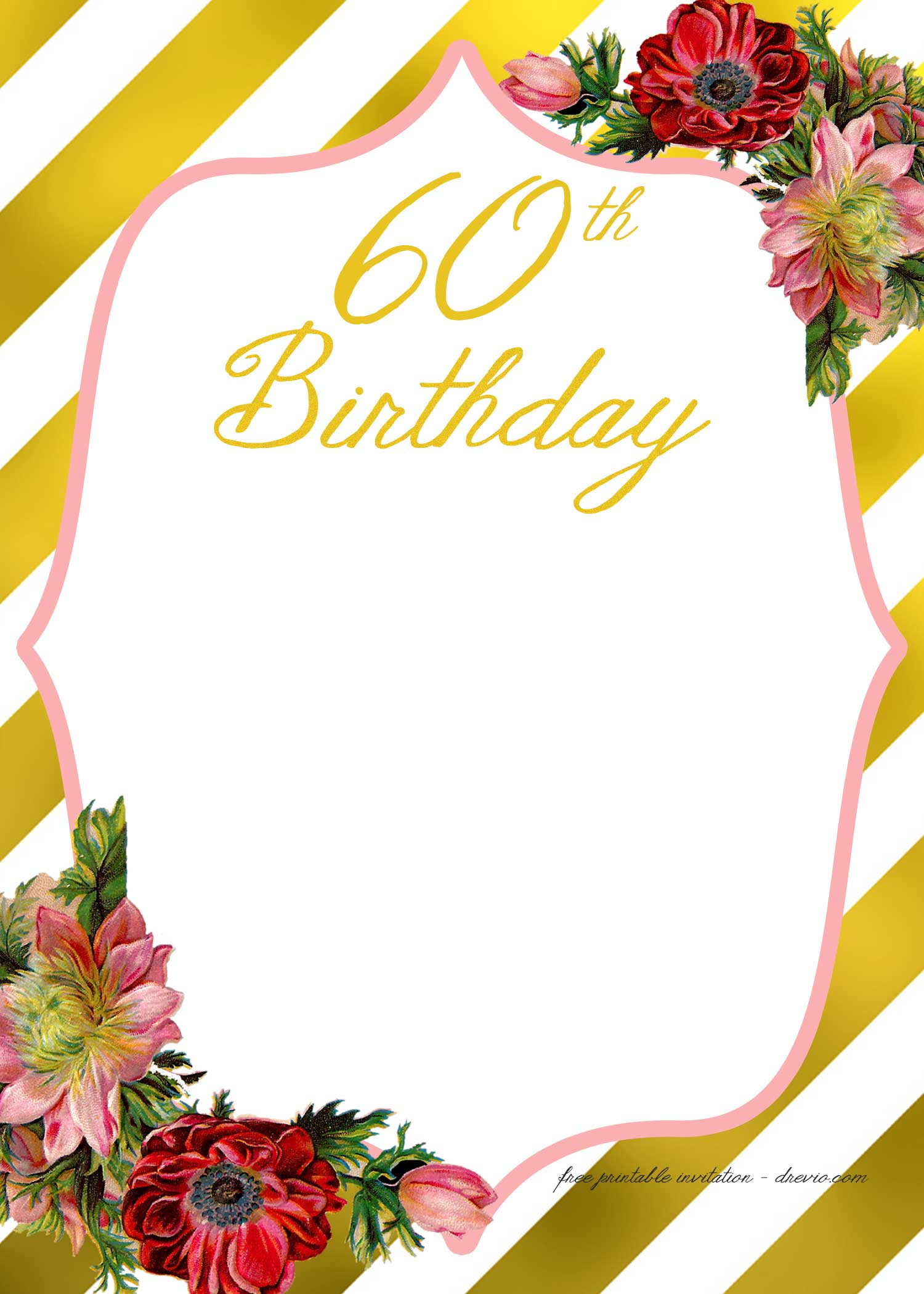 Birthday Invitation Template
 Adult Birthday Invitations Template for 50th years old