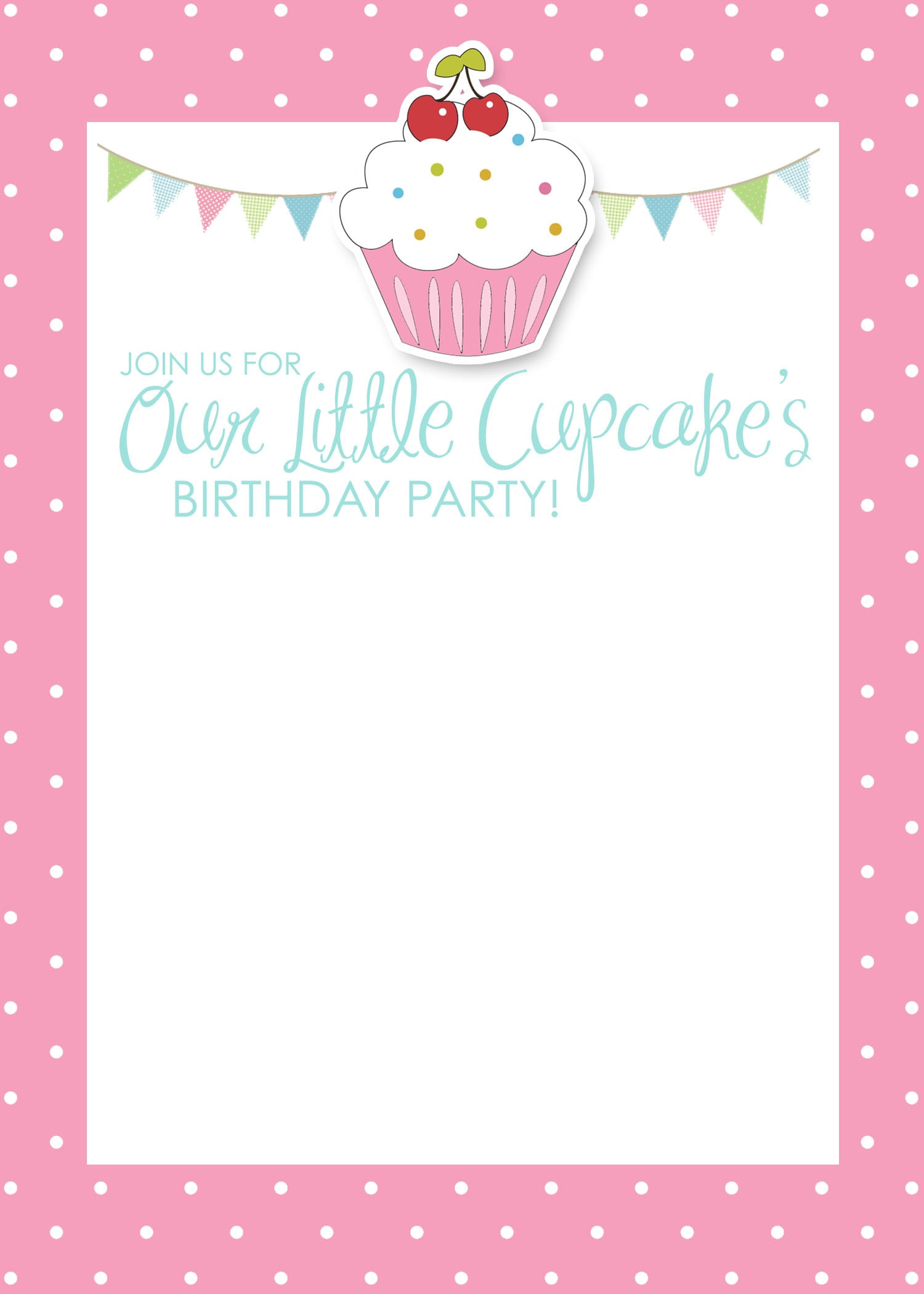 Birthday Invitation Template
 Cupcake Birthday Party with FREE Printables How to Nest