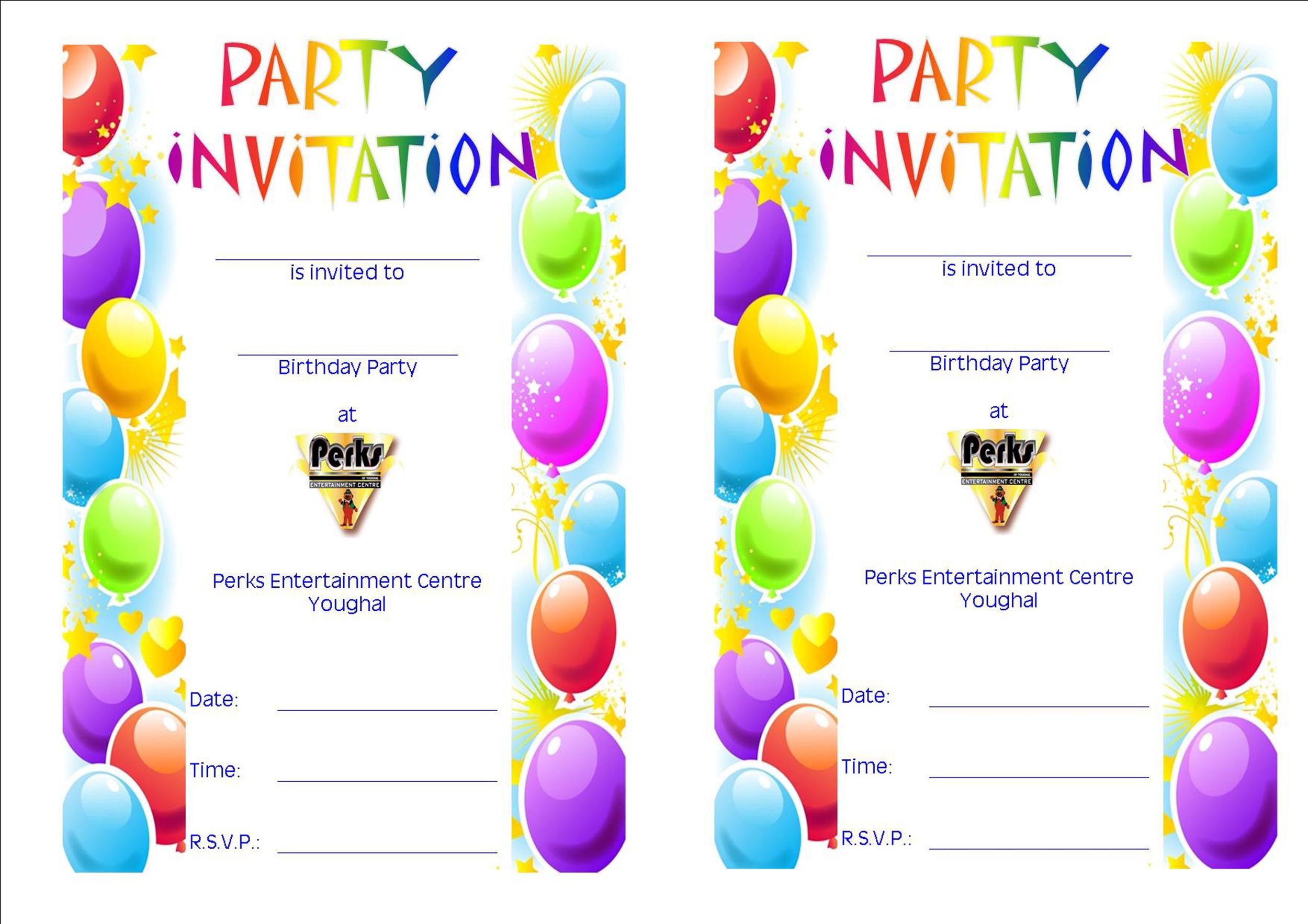 Birthday Invitation Template
 40 Free Birthday Party Invitation Templates TemplateLab